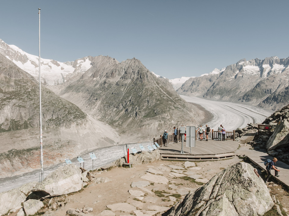 Aussicht bei den View Points der Aletsch Arena Aussicht bei den View Points der Aletsch Arena