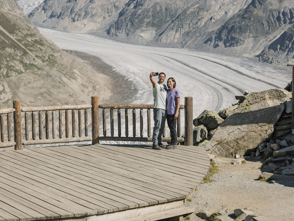 Aussicht bei den View Points der Aletsch Arena Aussicht bei den View Points der Aletsch Arena