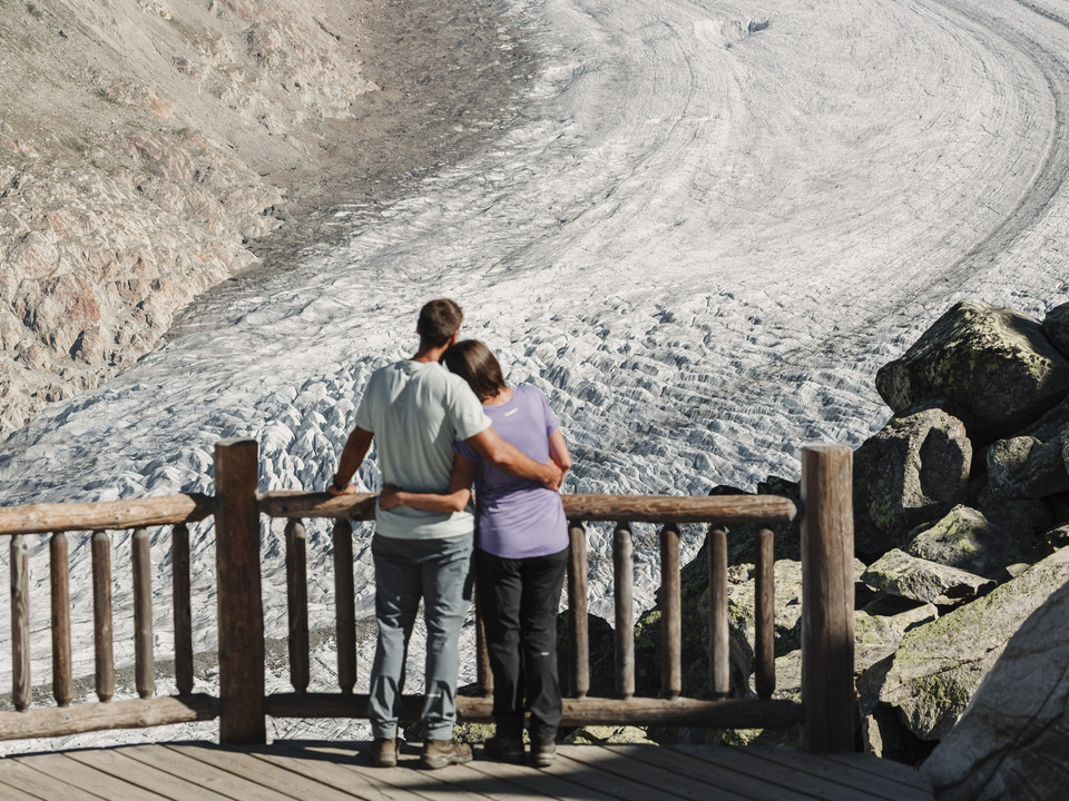 Aussicht bei den View Points der Aletsch Arena Aussicht bei den View Points der Aletsch Arena