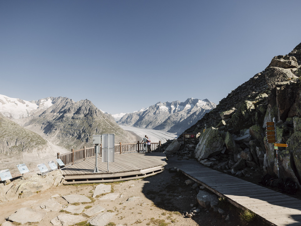 Aussicht bei den View Points der Aletsch Arena Aussicht bei den View Points der Aletsch Arena