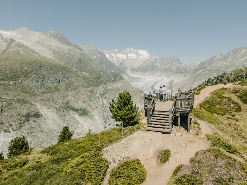 Aussicht bei den View Points der Aletsch Arena Aussicht bei den View Points der Aletsch Arena