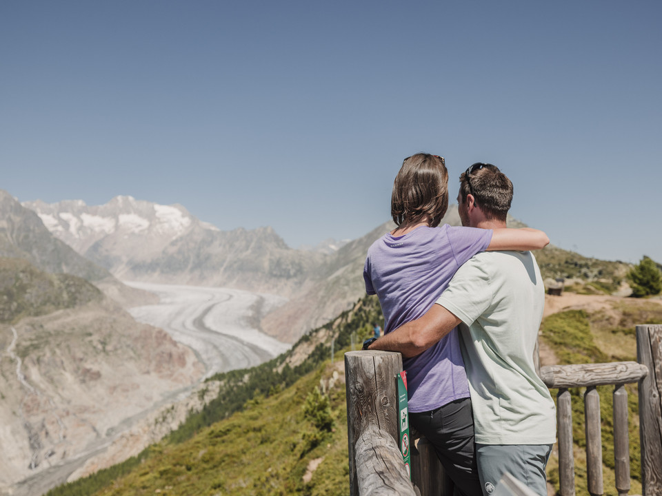 Aussicht bei den View Points der Aletsch Arena Aussicht bei den View Points der Aletsch Arena