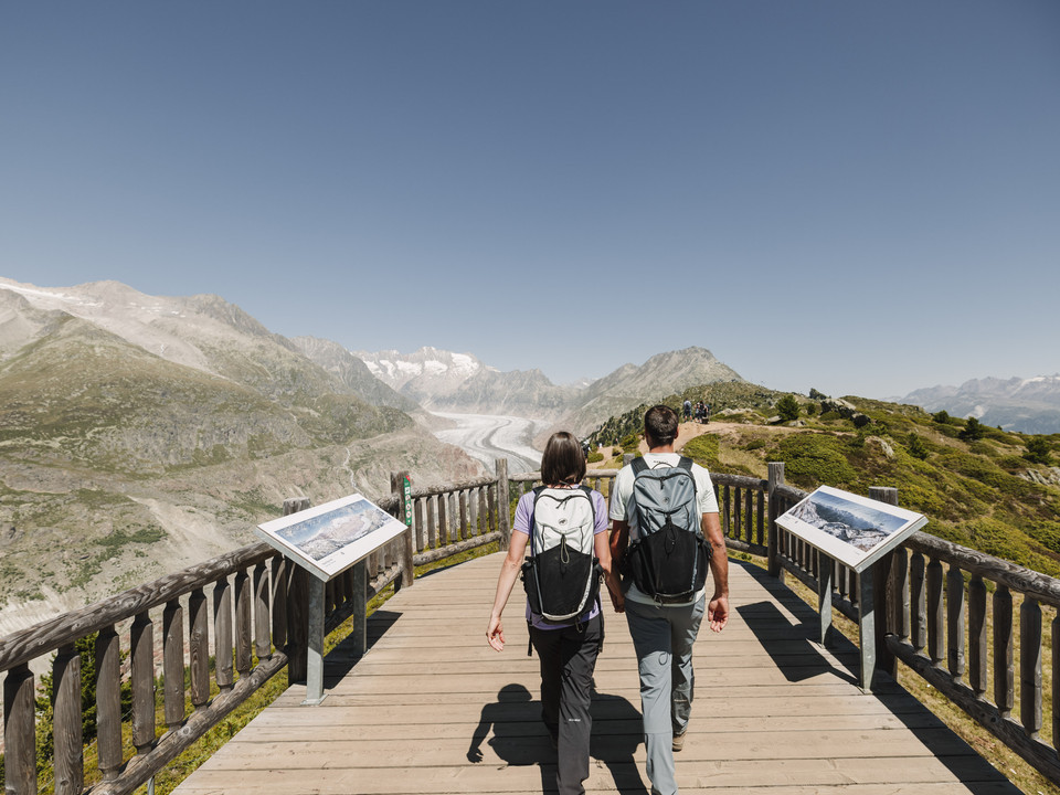 Aussicht bei den View Points der Aletsch Arena Aussicht bei den View Points der Aletsch Arena