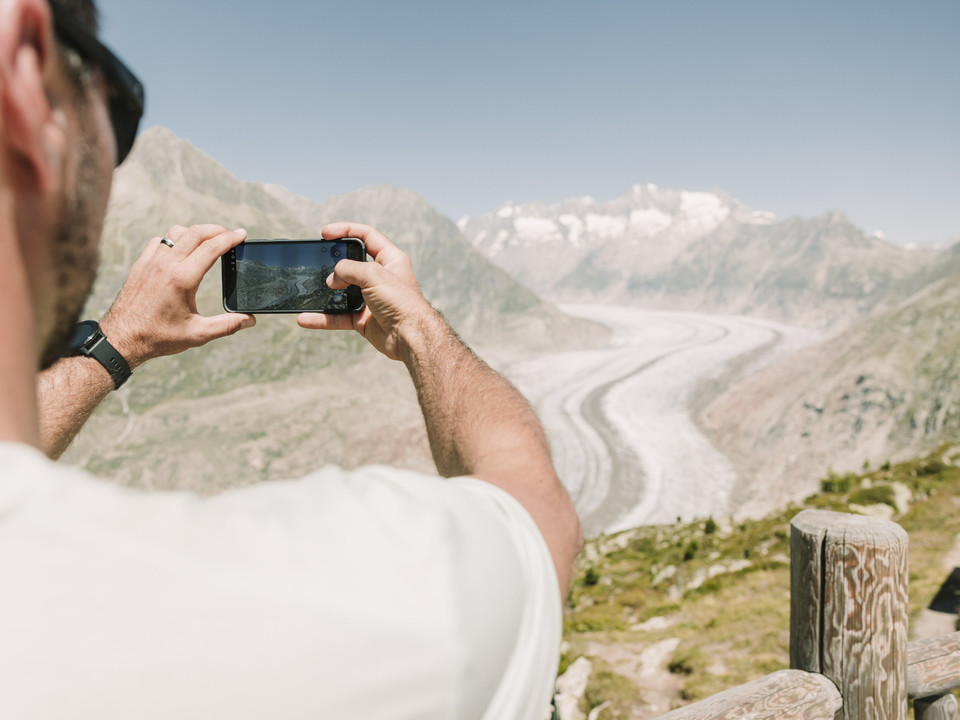 Aussicht bei den View Points der Aletsch Arena Aussicht bei den View Points der Aletsch Arena