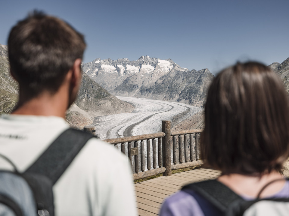 Aussicht bei den View Points der Aletsch Arena Aussicht bei den View Points der Aletsch Arena