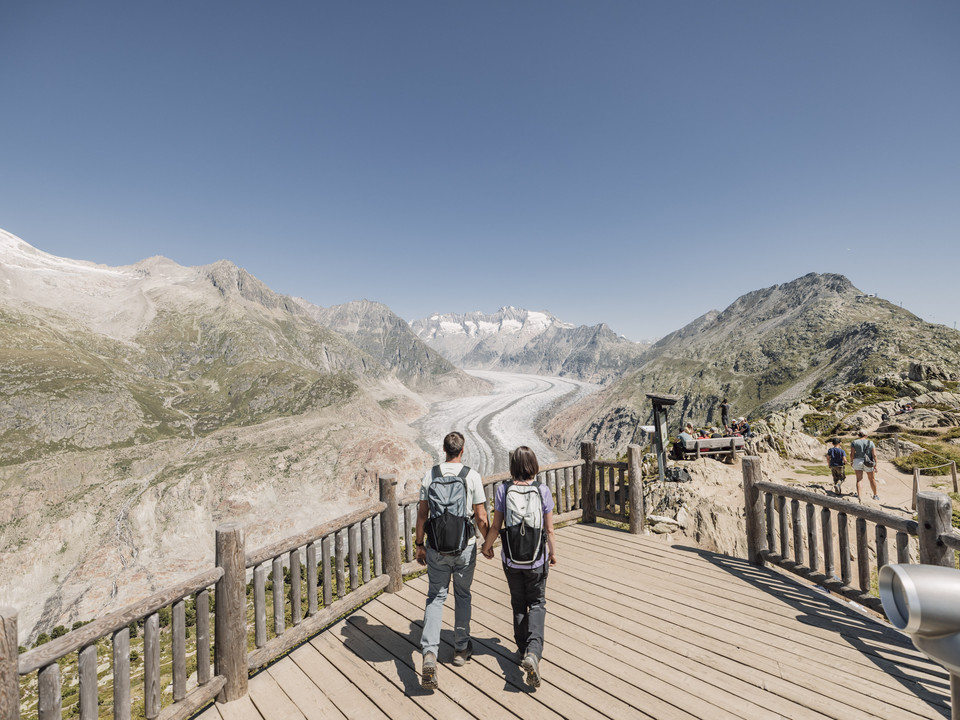 Aussicht bei den View Points der Aletsch Arena Aussicht bei den View Points der Aletsch Arena
