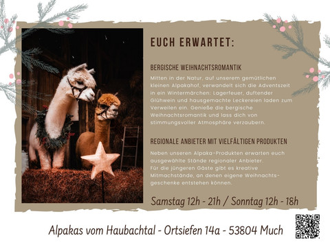 Weihnachtsmarkt bei den Alpakas vom Haubachtal