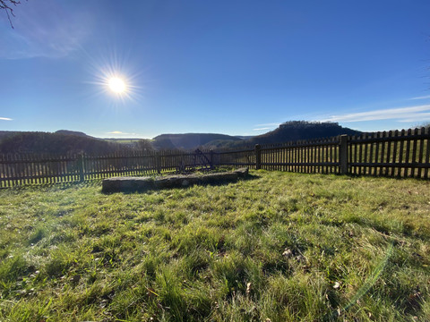 Feuerstelle mit Blick zur Festung Königstein
