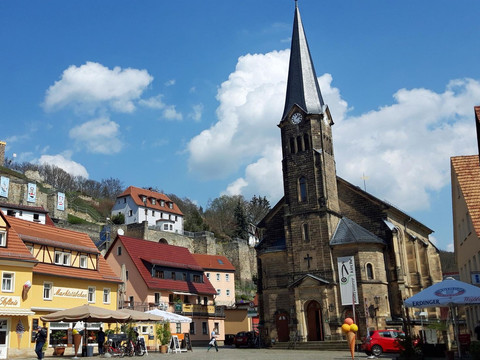 Idyllischer Marktplatz von Stadt Wehlen