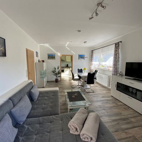 Wohnzimmer "Ferienwohnung "Am Siegsteig"