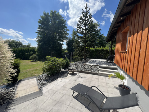 Ansicht Terrasse Alpaka Cottage