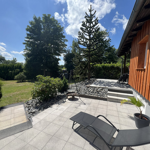 Ansicht Terrasse Alpaka Cottage