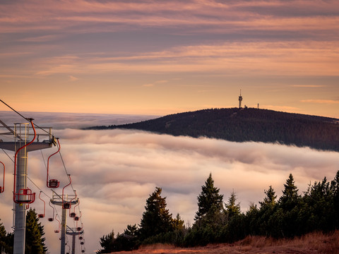 Blick vom Fichtelberg auf den Keilberg