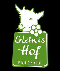 Logo Erlebnishof Pleißental ausgestellt außer inne