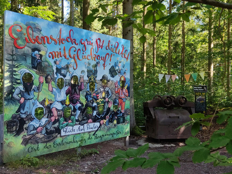 am Bergbaulehrpfad Eibenstock_Fotowand zum Durchsc