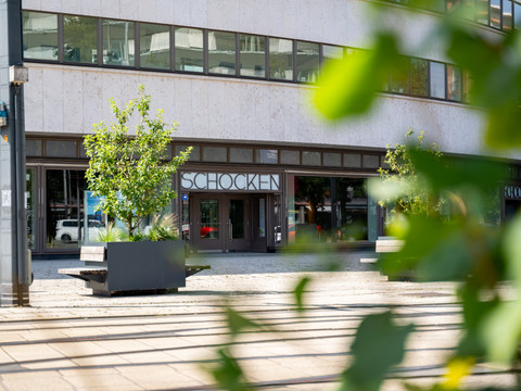 Eingang smac / ehemaliges Kaufhaus Schocken