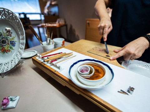 Malen in der Schauwerkstatt Meißen