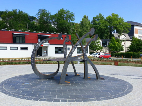 Drehkreuz des Wanderns in Blankenstein - Rennsteig, Frankenweg, Fränkischer Gebirgsweg und Kammweg Erzgebirge-Vogtland