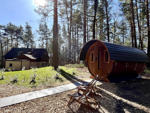 Sauna im Holzfass
