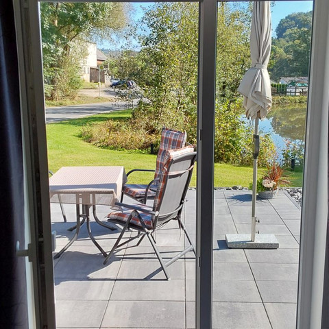 Ferienhaus am Mühlenteich, Terrasse mit Gartenmöbel Ferienhaus am Mühlenteich, Terrasse mit Gartenmöbel
