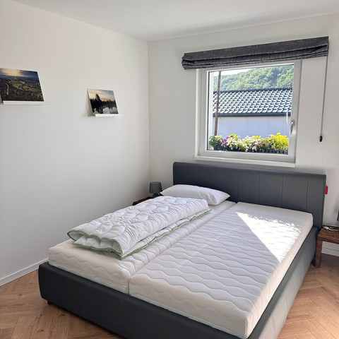 Ferienhaus Auszeit Windeck: Doppelbett Ferienhaus Auszeit Windeck: Doppelbett