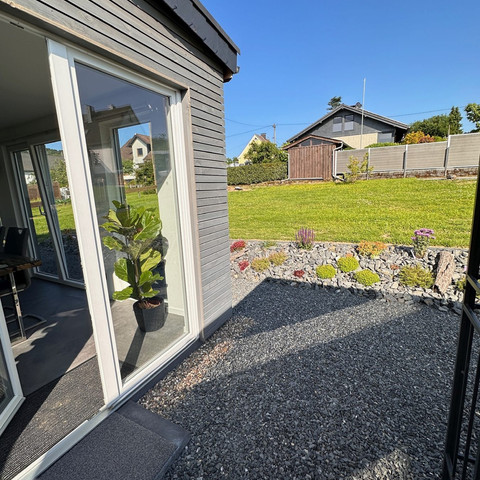 Ferienhaus Auszeit Windeck: Terrasse Ferienhaus Auszeit Windeck: Terrasse