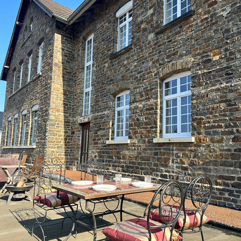 Ferienwohnung Alte Schule: Terrasse Ferienwohnung Alte Schule: Terrasse
