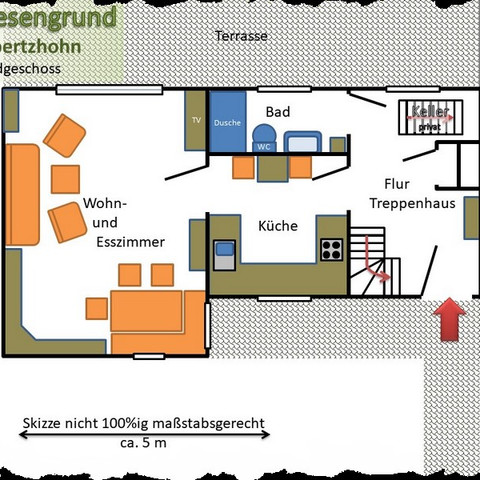 Ferienhaus Im Wiesengrund, Grundriss EG Ferienhaus Im Wiesengrund, Grundriss EG