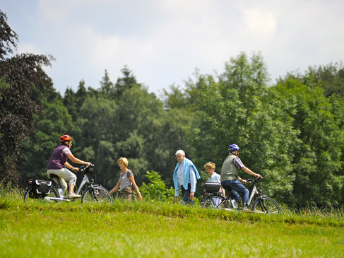 Fietsen op de Giebeltour in het Artland Radeln auf der GiebeltourFietsen op de Giebeltour in het Artland langs vakwerkboerderijen en door de natuur