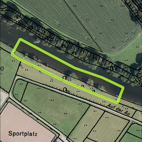 Kartenausschnitt Badestelle Windeck Hundhausen