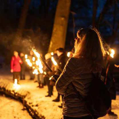 Malente Fackelwanderung im Dieksee-Holm