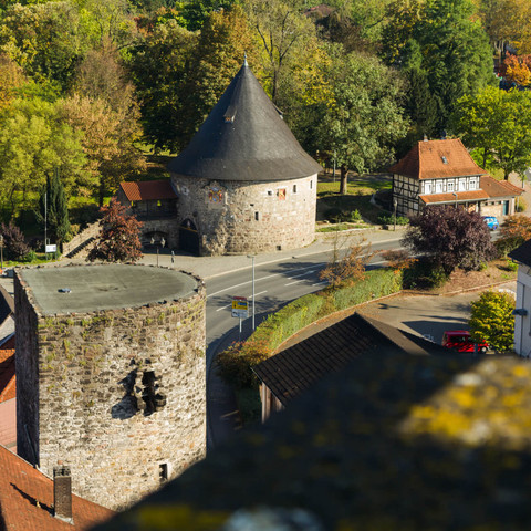 Luftbild von der Rotunde in Hann. Münden Luftbild von der Rotunde in Hann. Münden