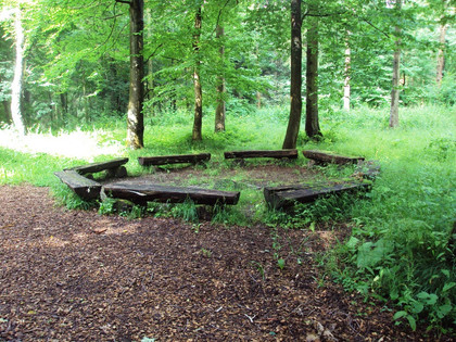 Salzgitter Höhenzug, Wanderweg 21 Sitzbänke beim Unterstand des Forstamts Liebenburg