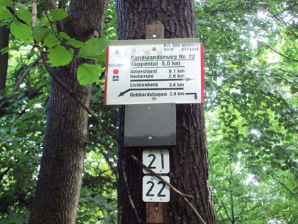 Salzgitter Höhenzug, Wanderwege 21 und 22 Aufstieg zum Kammweg