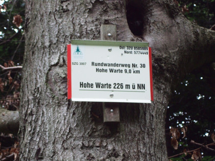 Salzgitter Höhenzug, Wanderweg 30 Wegpunkt Hohe Warte