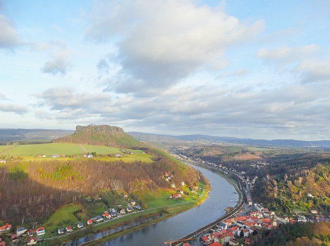 Blick auf den Lilienstein von der Festung Königstein im Winter | Foto: Mandy Decker