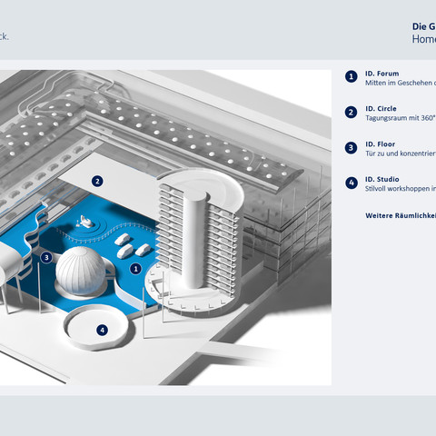 Site plan of the Transparent Factory as an event location Site plan of the Transparent Factory as an event location