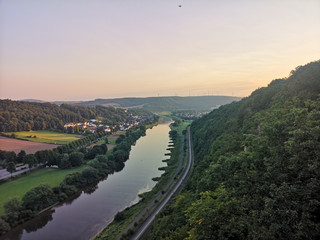 Blick vom Weser-Skywalk im Abendlicht