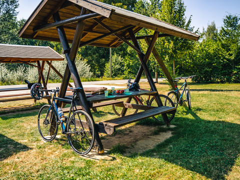 Rastplatz in Wolkenburg unterhalb des Schlosses