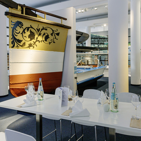 Seating for events at the Transport Museum in Dresden