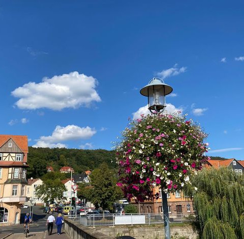 Blumenampeln, Werrabrücke