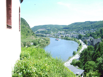 Blick von der Pestkapelle St. Rochus auf die Mosel Richtung Ebernach