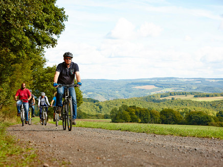 Cyclists Rhine-Moselle-Eifel Cycle Route