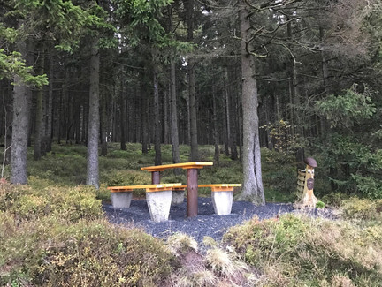 Bodos Ruh. Blick von hier über Wiesen ins Lauschatal.