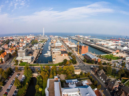 Der Fischerreihafen aus der Vogelperspektive