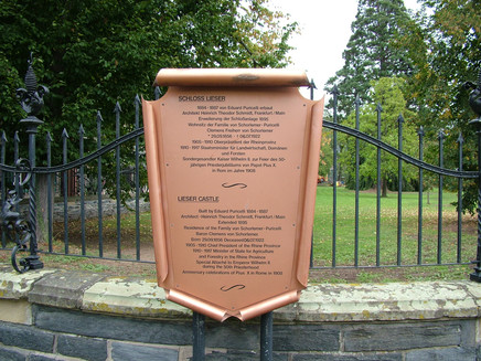 Information board at Lieser Castle