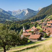 Blick auf Dorf Diemtigen