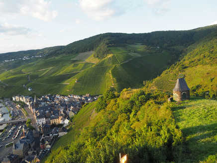 Blick von der Burg auf das Wehr Häuschen