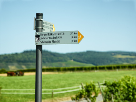 Wegweiser entlang der Strecke