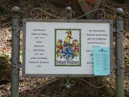 Sign at the Veldenz castle